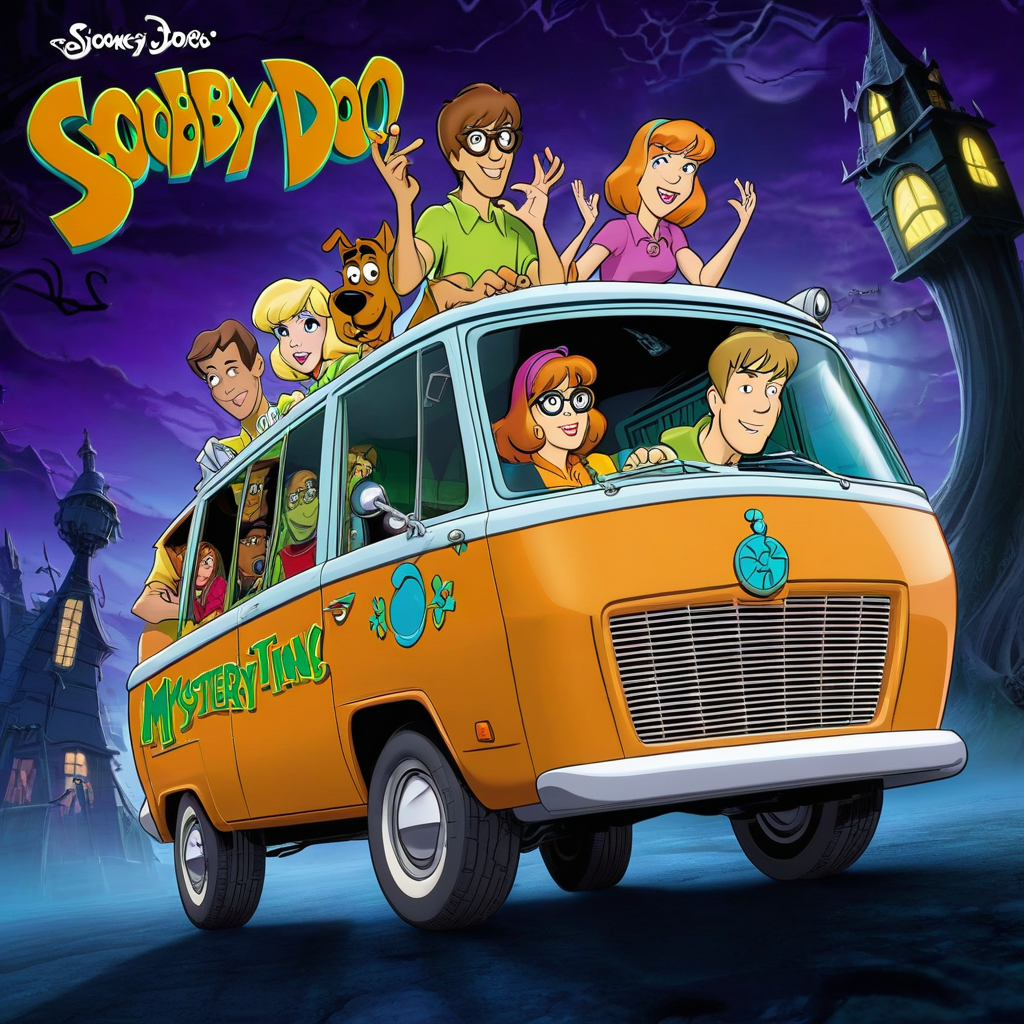 Which cartoon features a dog solving mysteries with a group of teenagers?